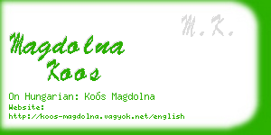 magdolna koos business card