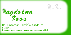 magdolna koos business card